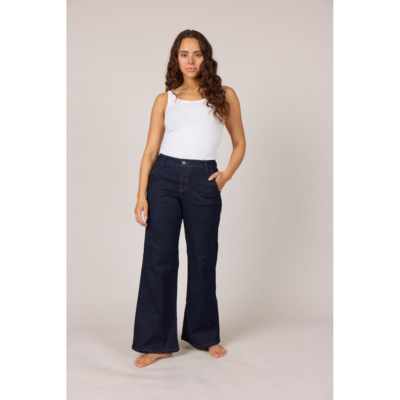 Chino Flare Jeans Dark Blue AW25