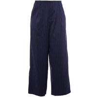 SNira wide trousers Blue White-Pinstripe