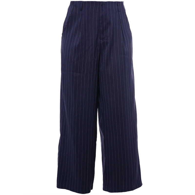 SNira wide trousers Blue White-Pinstripe