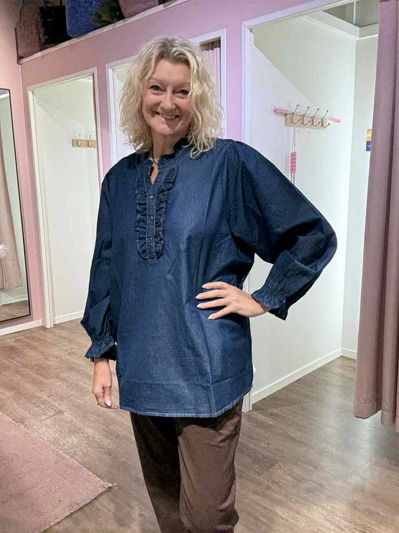 Tilde Denim Frill Blouse