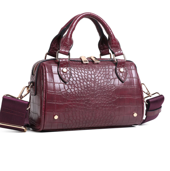 Veske Georgia Liten Bordeaux Croco