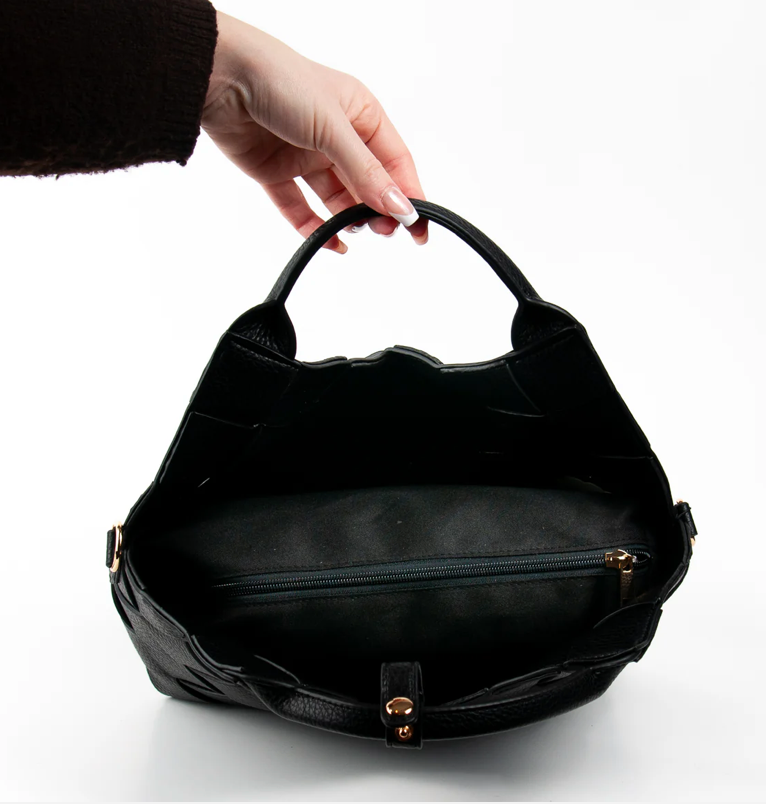Stor flettet shopper - Brun
