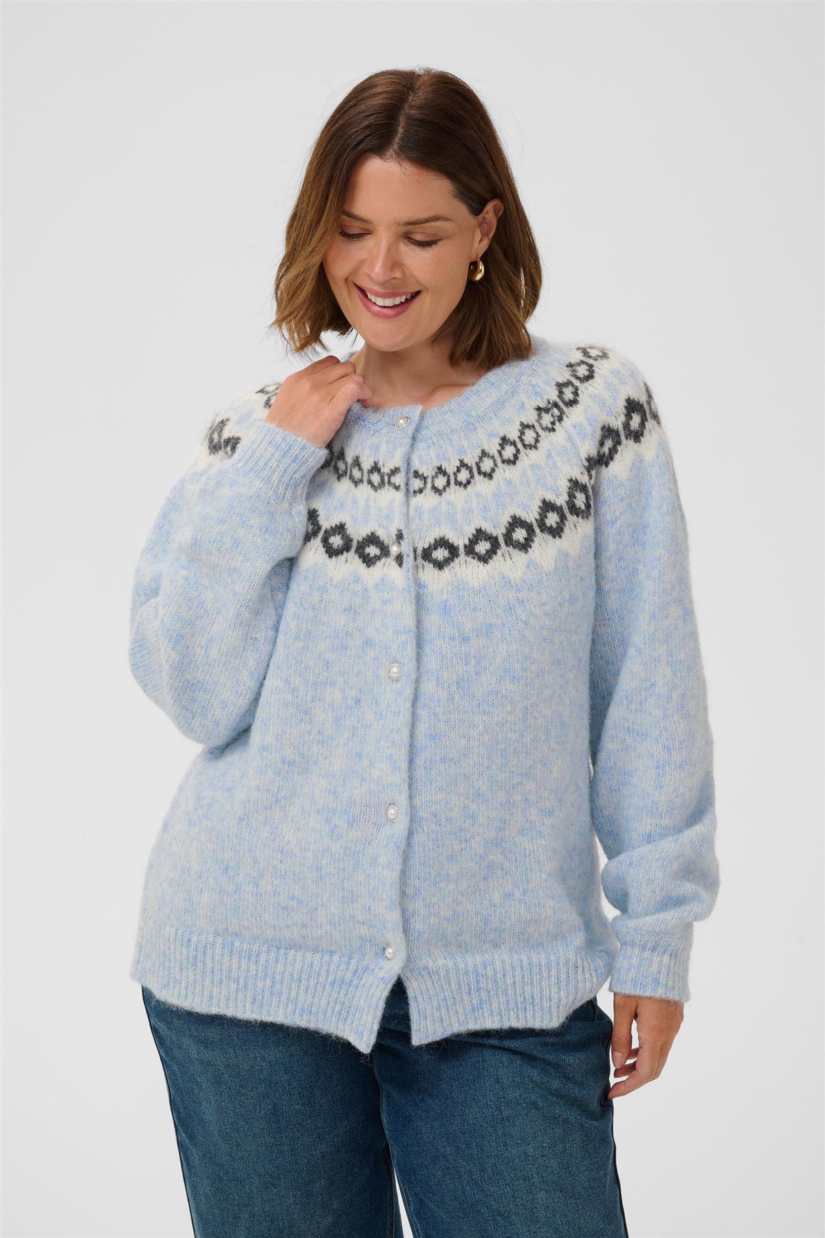 KCbettany Cardigan - Light Blue Melange
