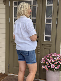 PATTI BUTTON DENIM SHORTS