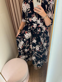 ROSE LACE DRESS 3/4 SL
