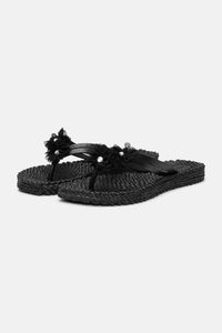 Flip Flop w. SMALL Flowers Black