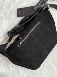 Suede Bumbag Black w. Silver