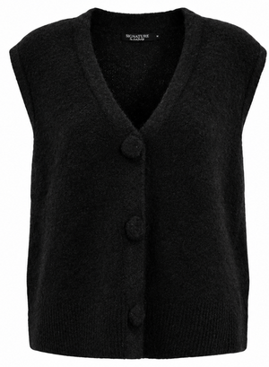 Vest Glitter Blomst - Sort