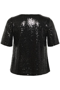 KCmirana Sequin Blouse Black Deep