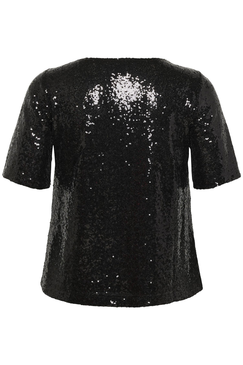 KCmirana Sequin Blouse Black Deep