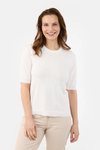 Topp Basic Kort Erm Offwhite