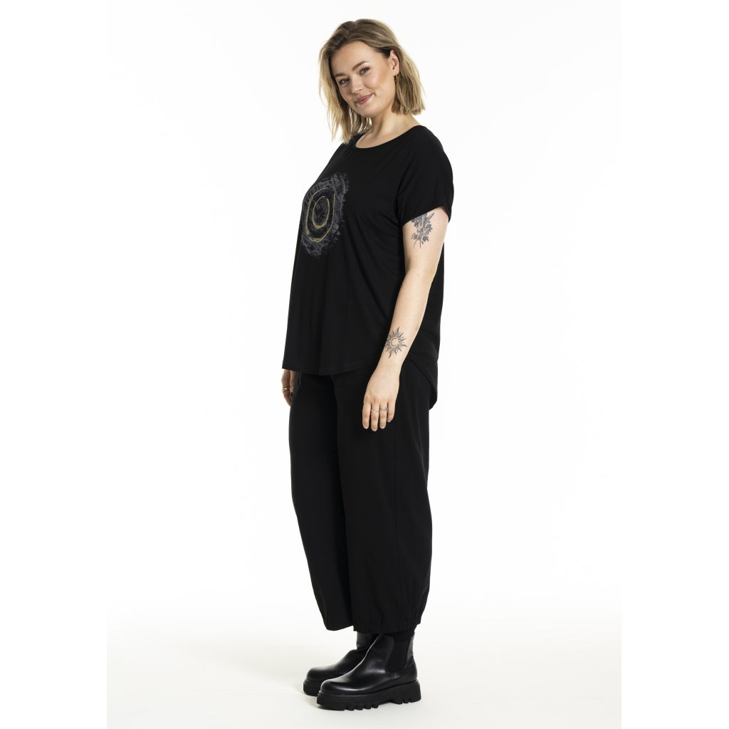 Gitte T-shirt with print Black