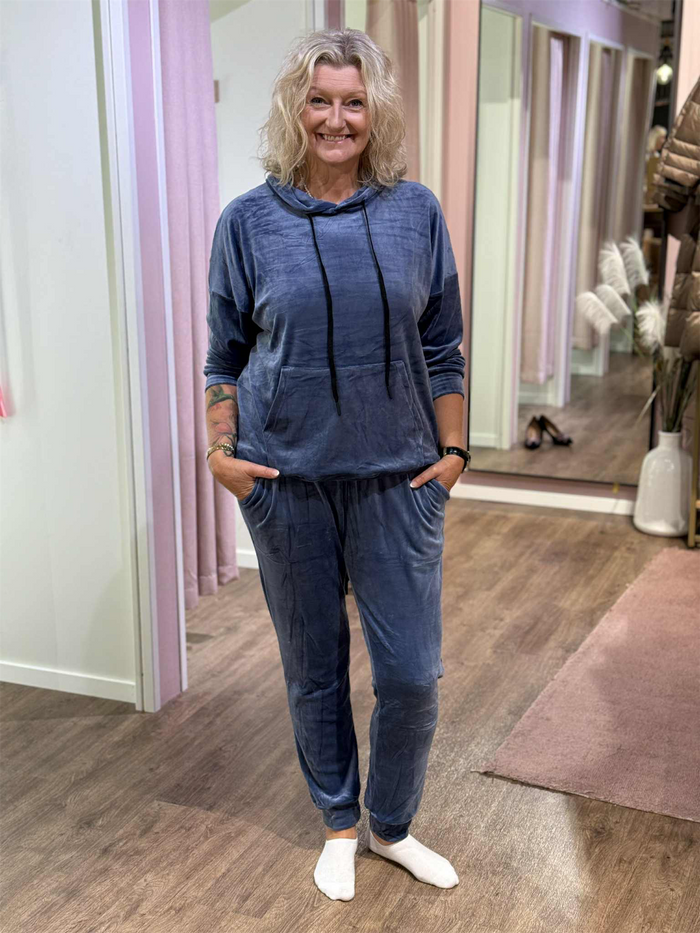 Velour Set Jeans Blue