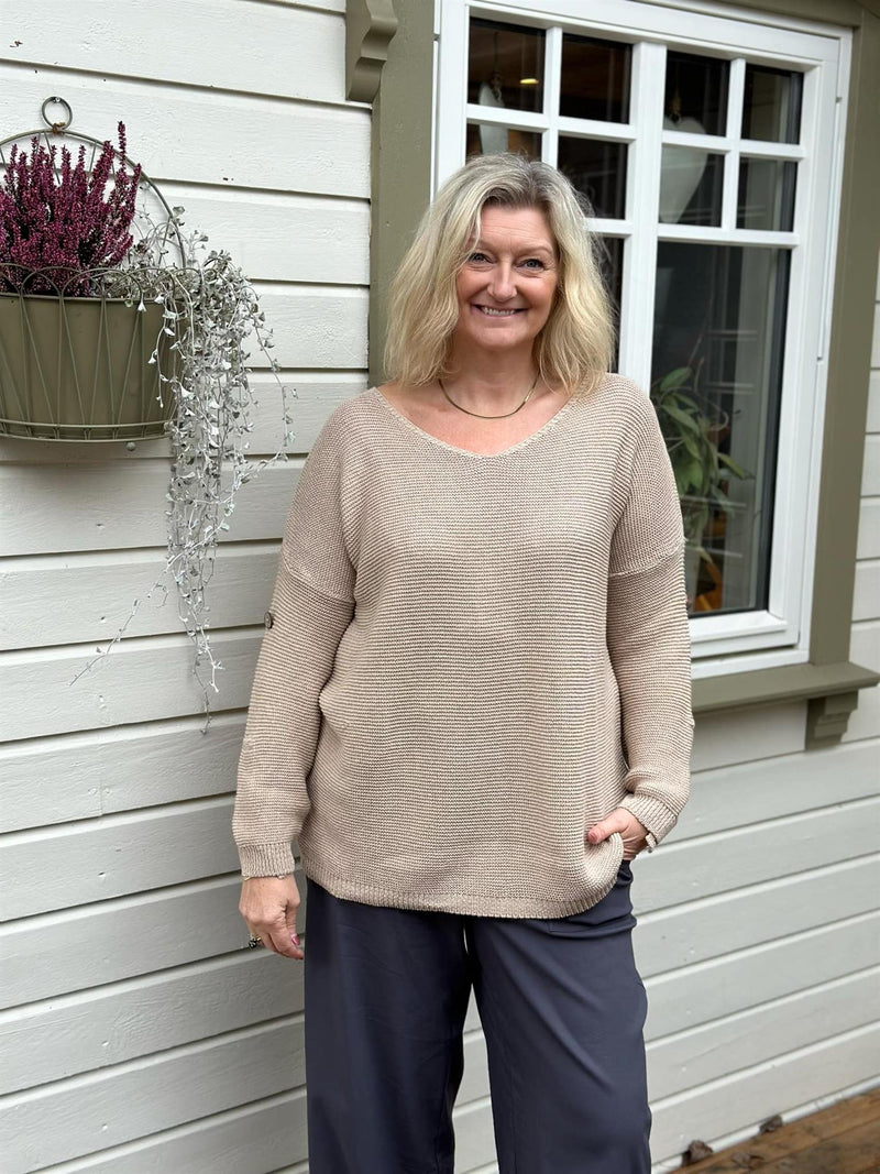 Genser Grace Bomull Beige