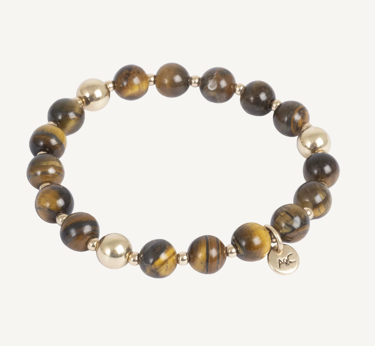 Armbånd, Tiger's Eye, elastikk