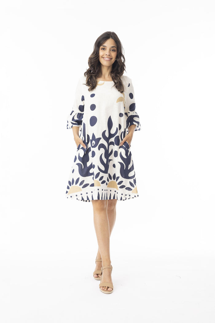 Nazca Dress Contemporary Frill Sleeve