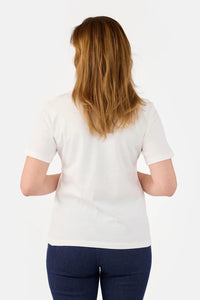 T-skjorte Basic Bomull Offwhite