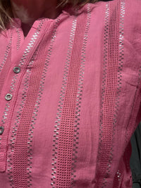 Bluse Maggie Silver Stripe Pink