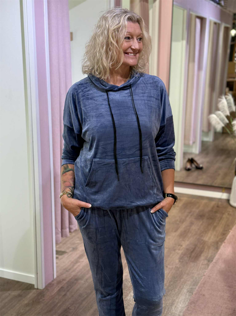 Velour Set Jeans Blue