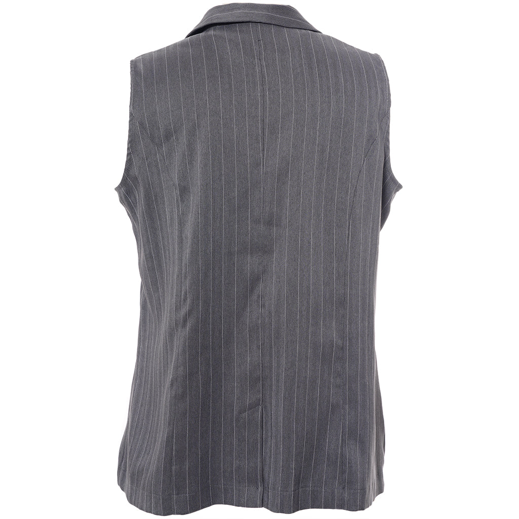 SNaia Vest Grey-White Pinstripe