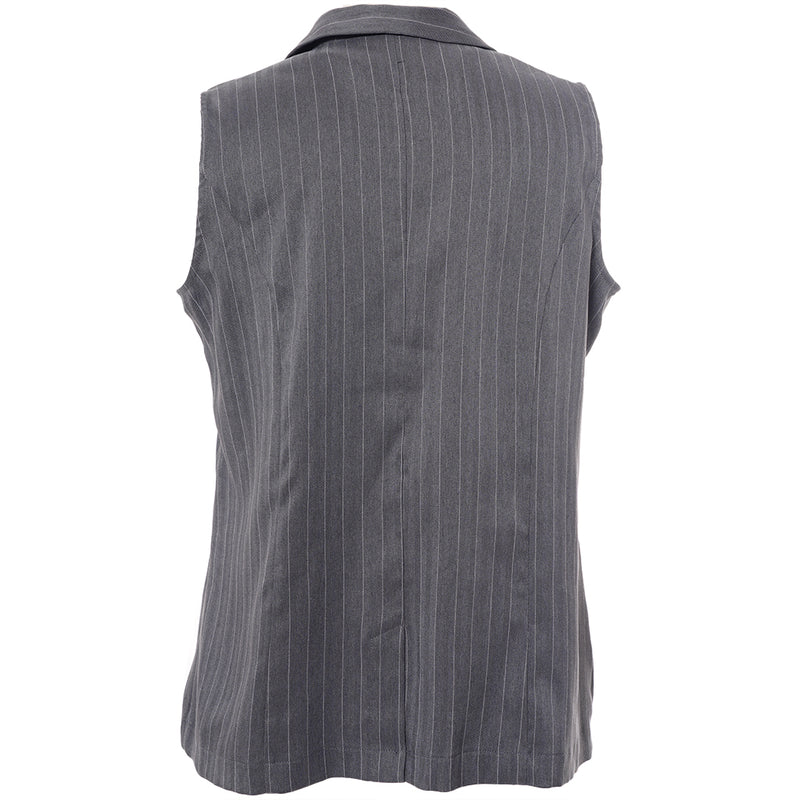 SNaia Vest Grey-White Pinstripe