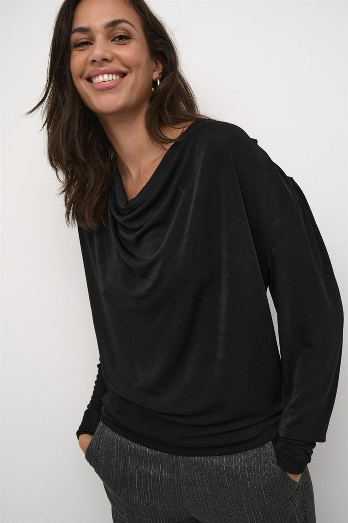 KAgina Jersey Blouse Black Deep