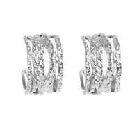 Brede øreringer, Steel Satin Sølv