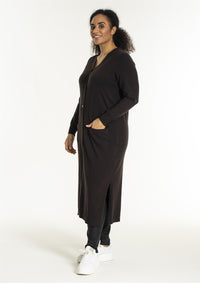 Helsinki Cardigan, FOOTLONG Dark Brown