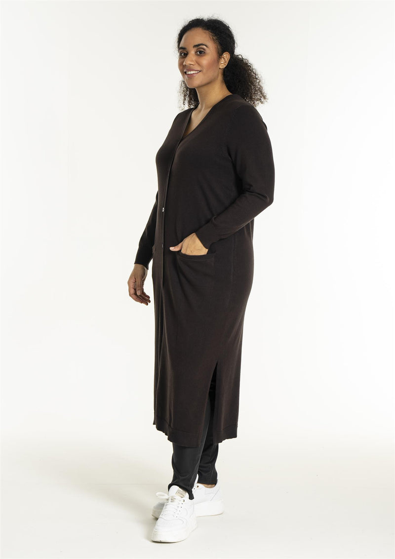 Helsinki Cardigan, FOOTLONG Dark Brown