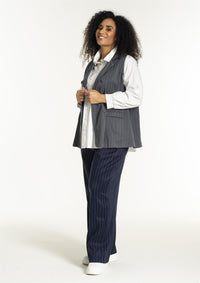 SNaia Vest Grey-White Pinstripe