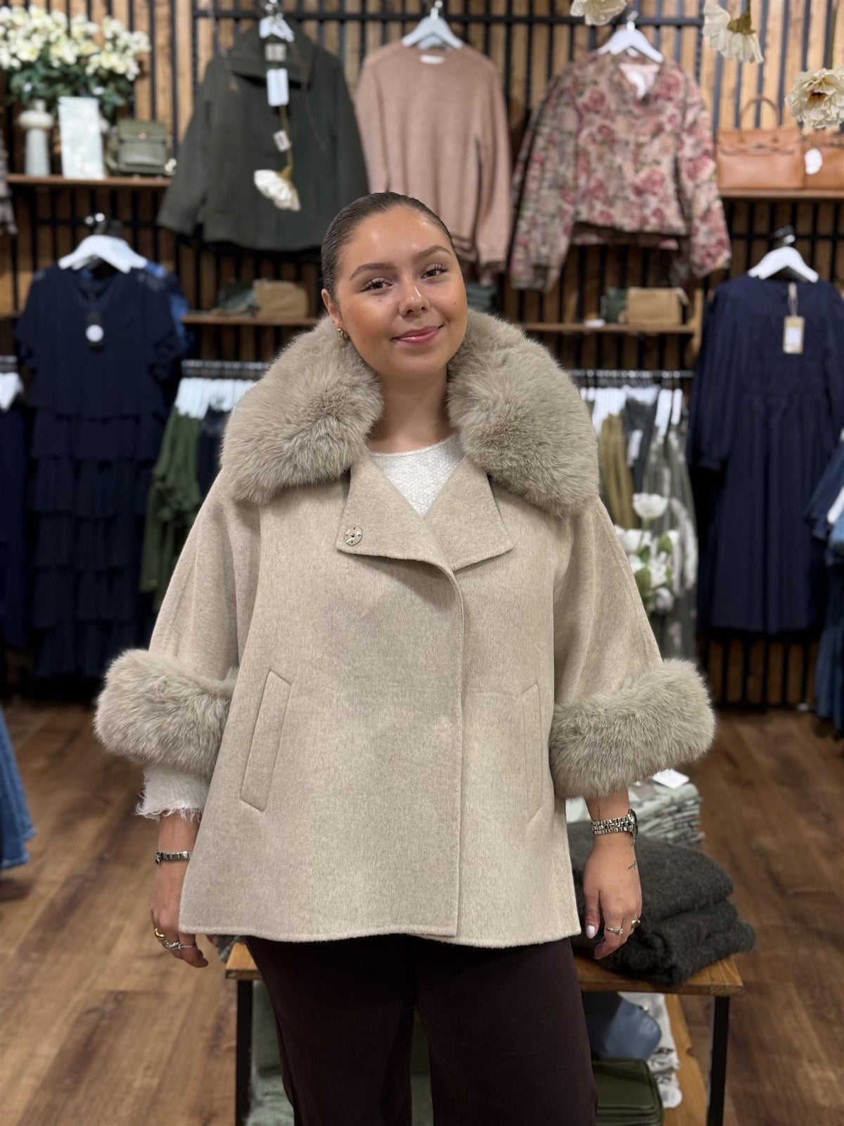 Wool Cape - Beige