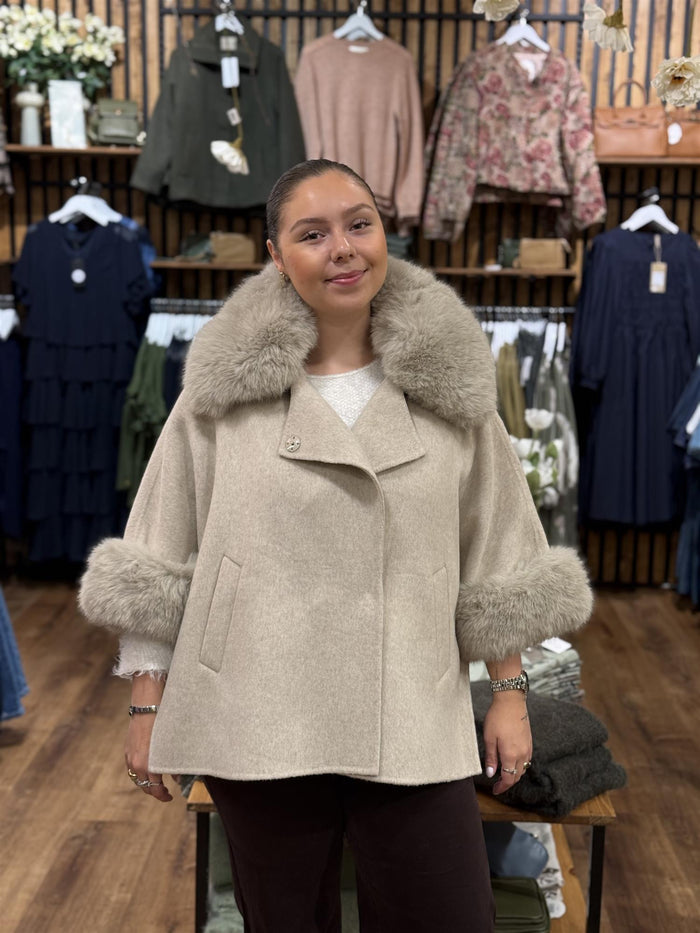 Wool Cape - Beige