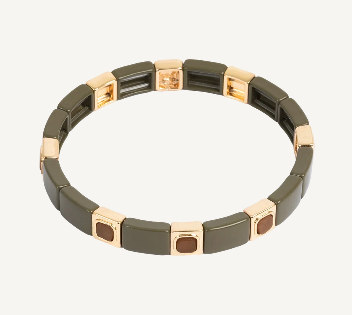 Emaljert armbånd - Army Green