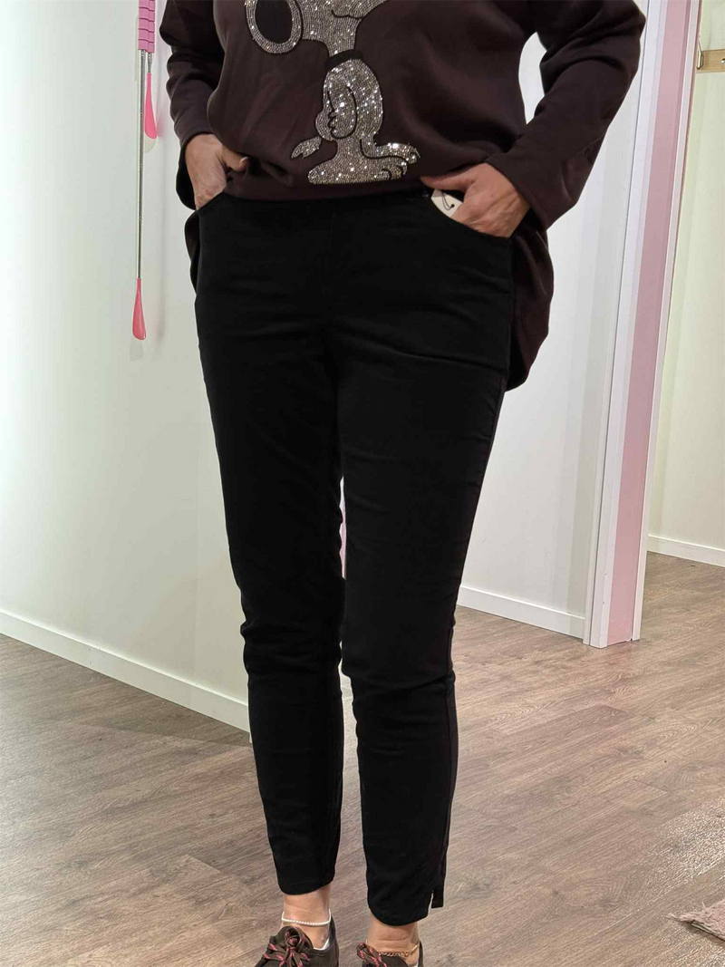 Bukse Sofia Sort Cord Slim