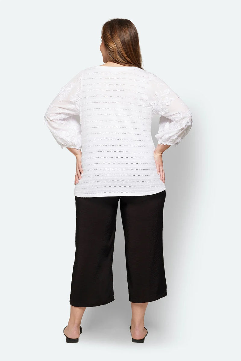Bluse Broderie Hvit