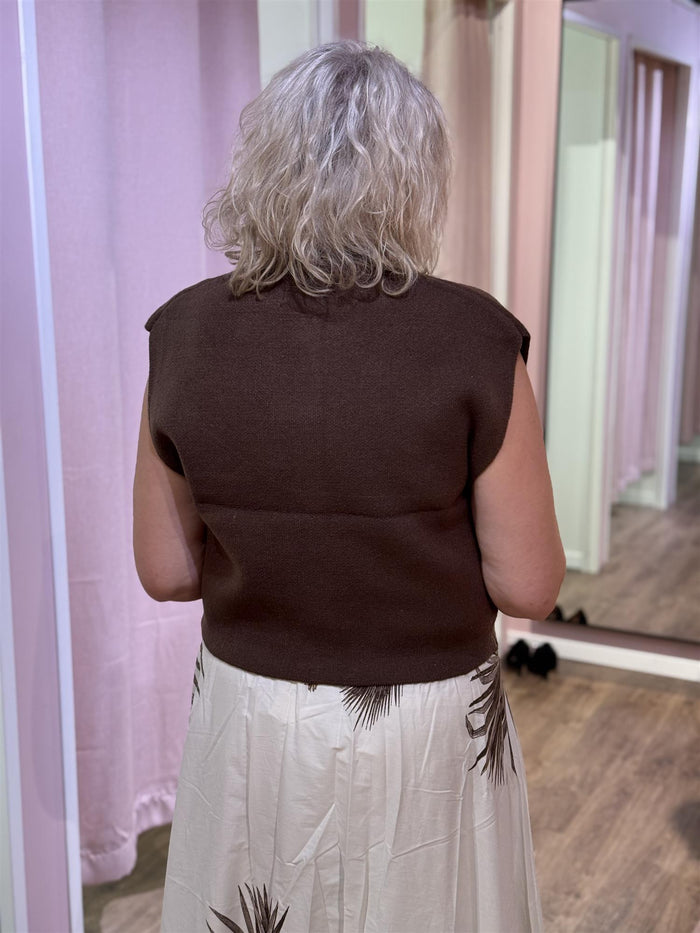 Kort Vest Gullknapp/Lomme Choco