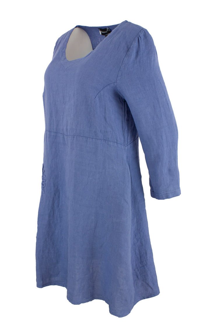 Kjole Flower Lin, Coastal Blue