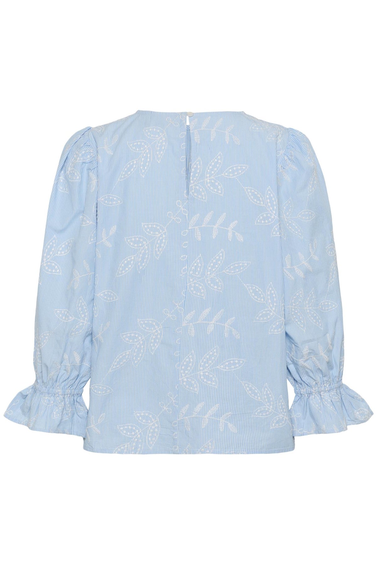 KAmarlee Blouse White Blue Embr