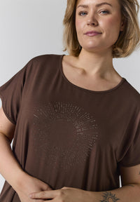 GGitte T-shirt with stones - Brown