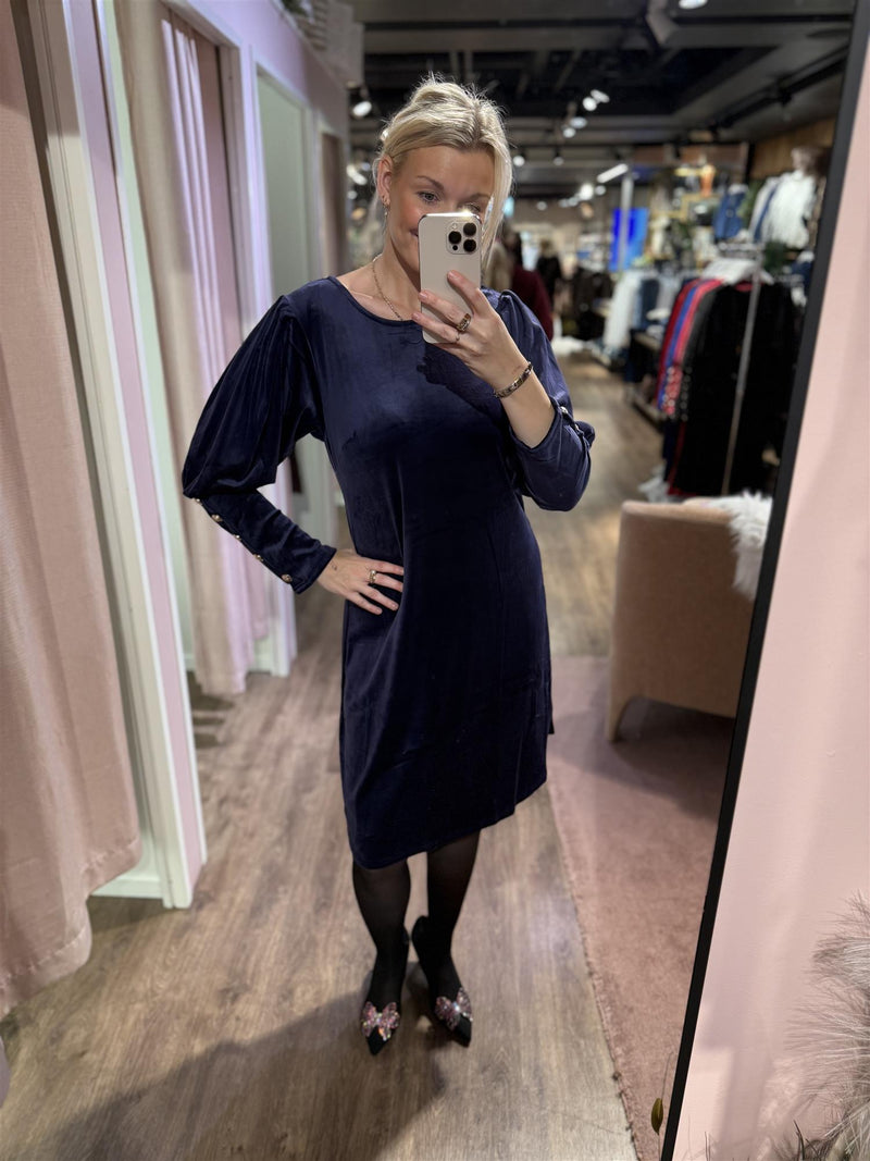 Kjole Tea Velour Navy