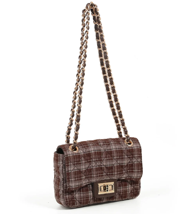 Veske Evita Liten Clutch - Rutet Brun