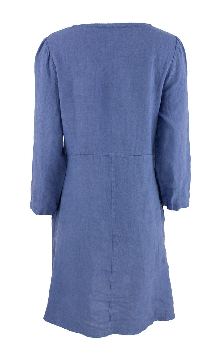Kjole Flower Lin, Coastal Blue