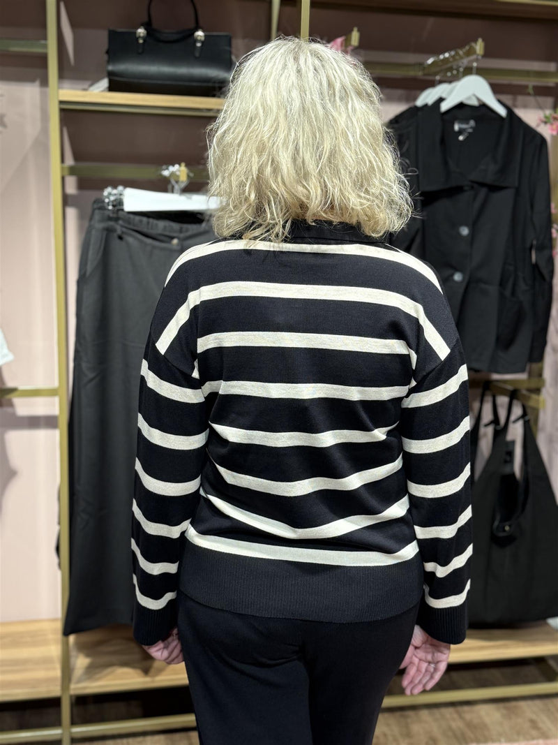 KPHWilma Polo Sweat Black/Meteorite Stripe