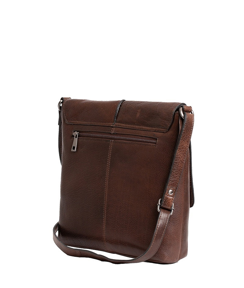 Tiramisu Leather Split Flapbag Brown