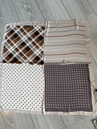 Skjerf lite Squares and stripes brown