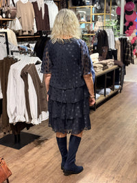 Kjole Kapper Kort - Navy Glitter