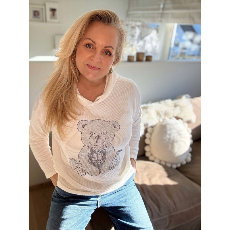 Genser Sparkling Bear Hvit