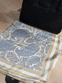Skjerf Lite Beige/Lys Blå