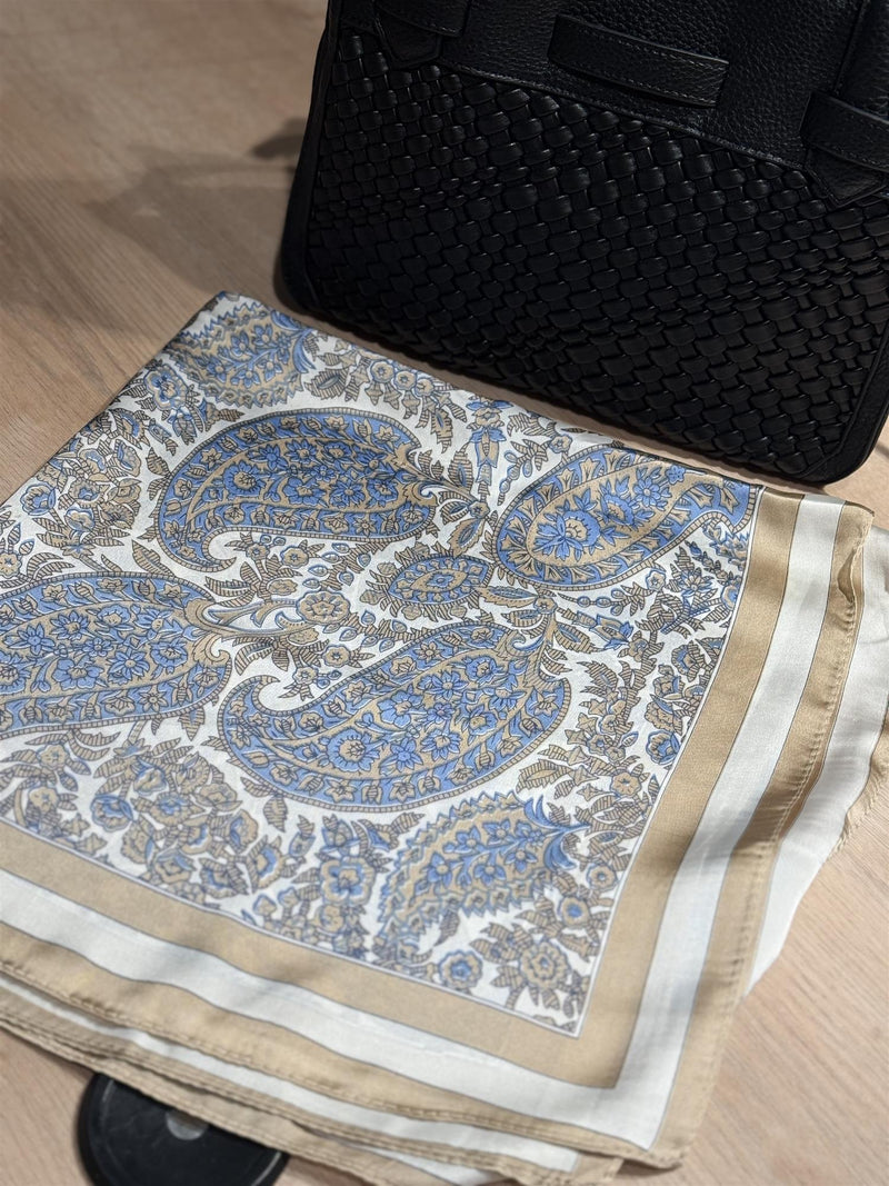 Skjerf Lite Beige/Lys Blå