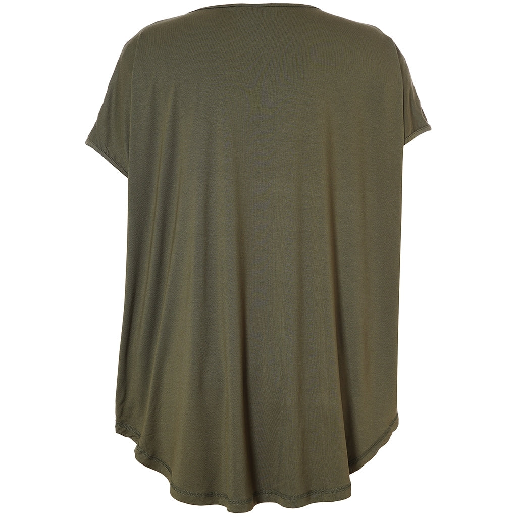 Gitte T-shirt Oliven m/print